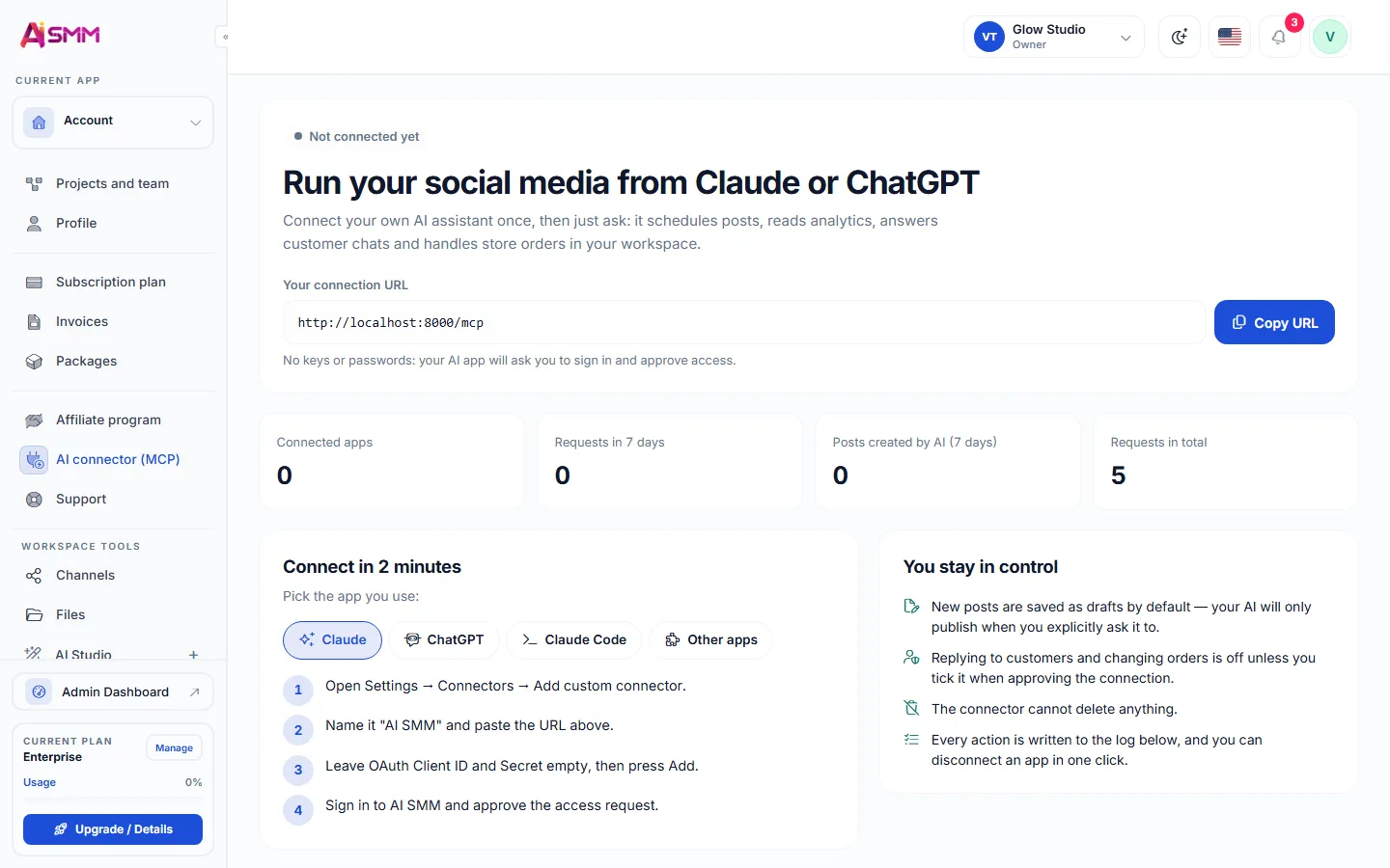 Run your workspace from Claude