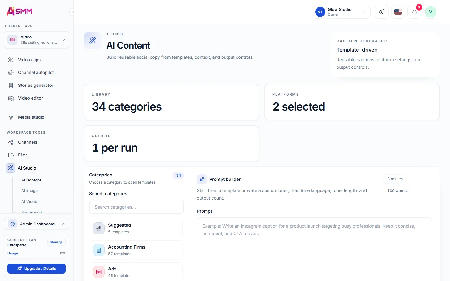 An AI studio that writes in your brand’s voice