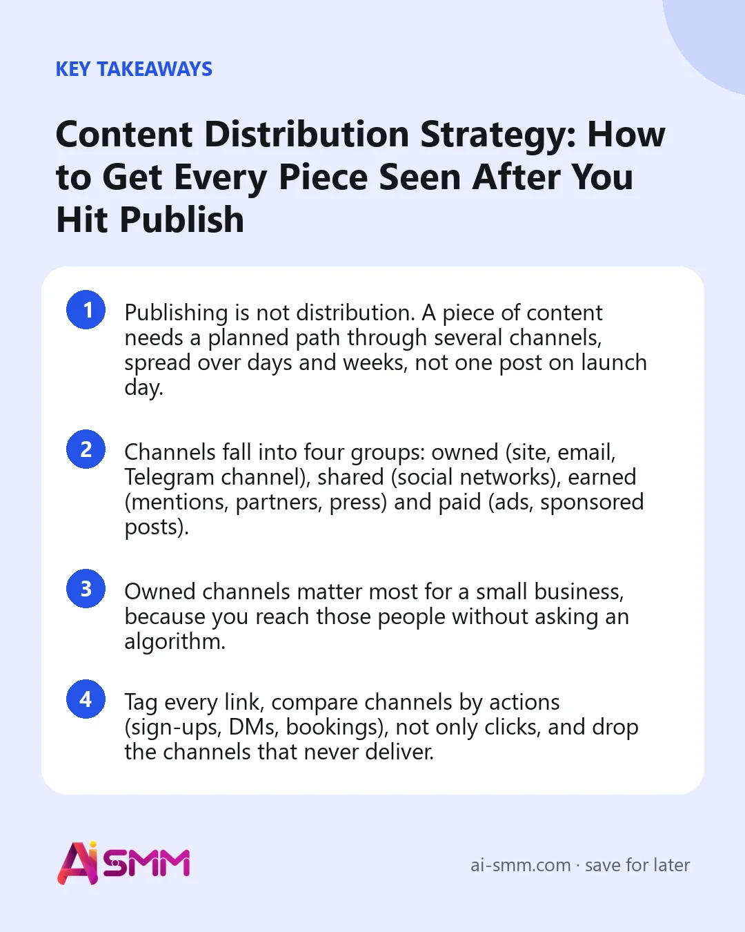 Key takeaways: Content Distribution Strategy: How to Get Every Piece Seen After You Hit Publish