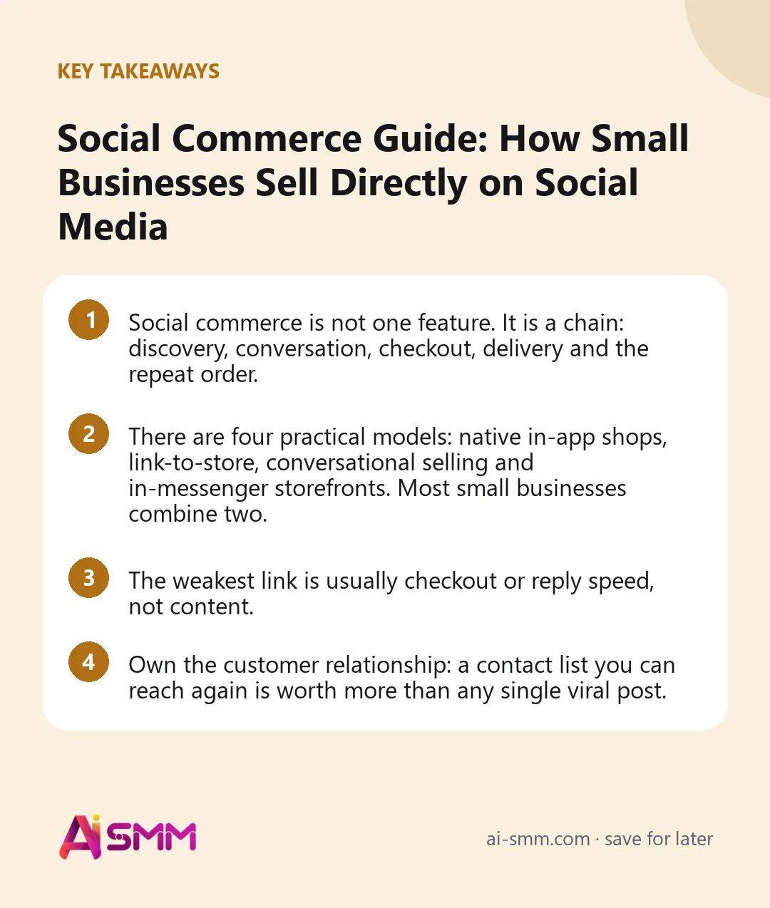 Key takeaways: Social Commerce Guide: How Small Businesses Sell Directly on Social Media